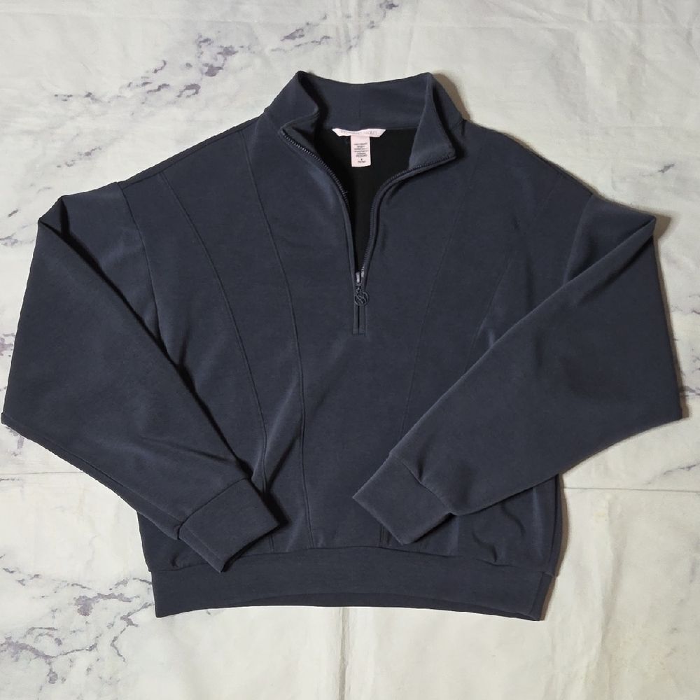 Victoria's Secret Dark Gray Featherweight Half Zip Pullover